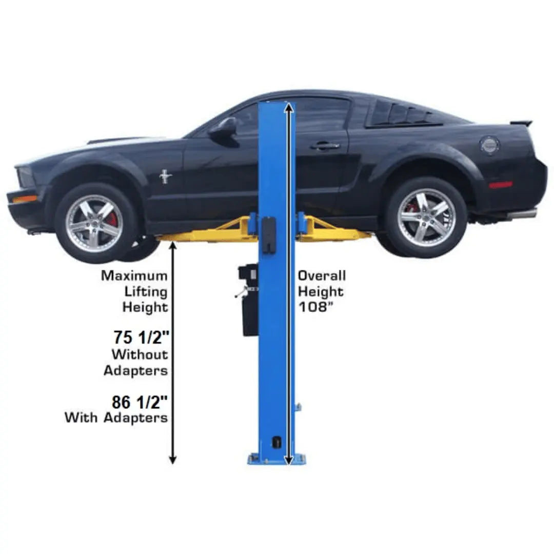 Atlas BP8000 2 Post Car Lift + Lawn Mower Adapter Combo