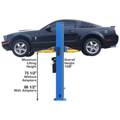 Atlas BP8000 2 Post Car Lift + Lawn Mower Adapter Combo