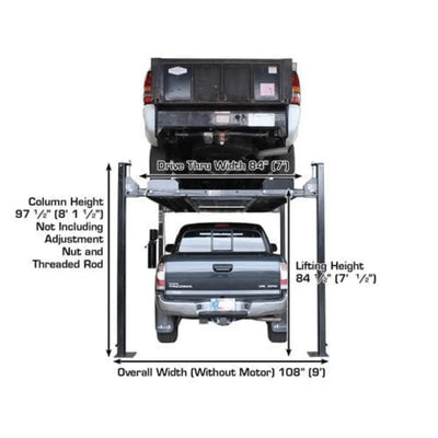 Atlas Garage PRO8000EXT-L 4 Post Lift + RJ35 Sliding Jack Combo