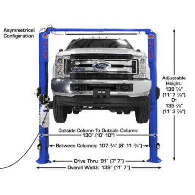 Atlas Platinum PVL10 ALI Certified Commercial Overhead 10,000 lb. Capacity 2 Post Car Lift