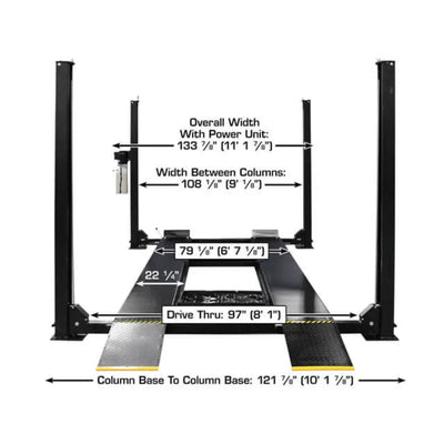 Atlas ALI Certified APEX9 4-Post Lift + RJ6 Rolling Bridge Jack Combo
