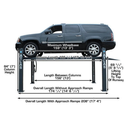 Atlas 408SL Super Deluxe Portable Hobbyist 8,000 lb. Capacity 4-Post Lift