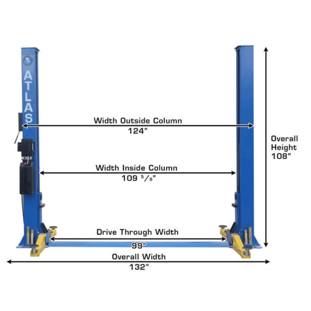 Atlas BP8000 8,000 lb Capacity Baseplate 2 Post Lift