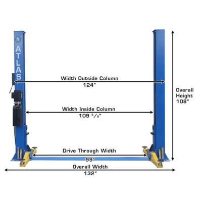 Atlas BP8000 8,000 lb Capacity Baseplate 2 Post Lift