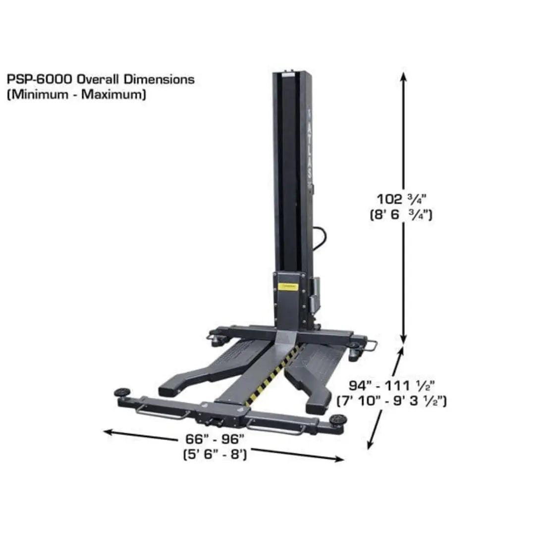 Atlas PSP-6000 6,000 lb Single Post Portable Car Lift