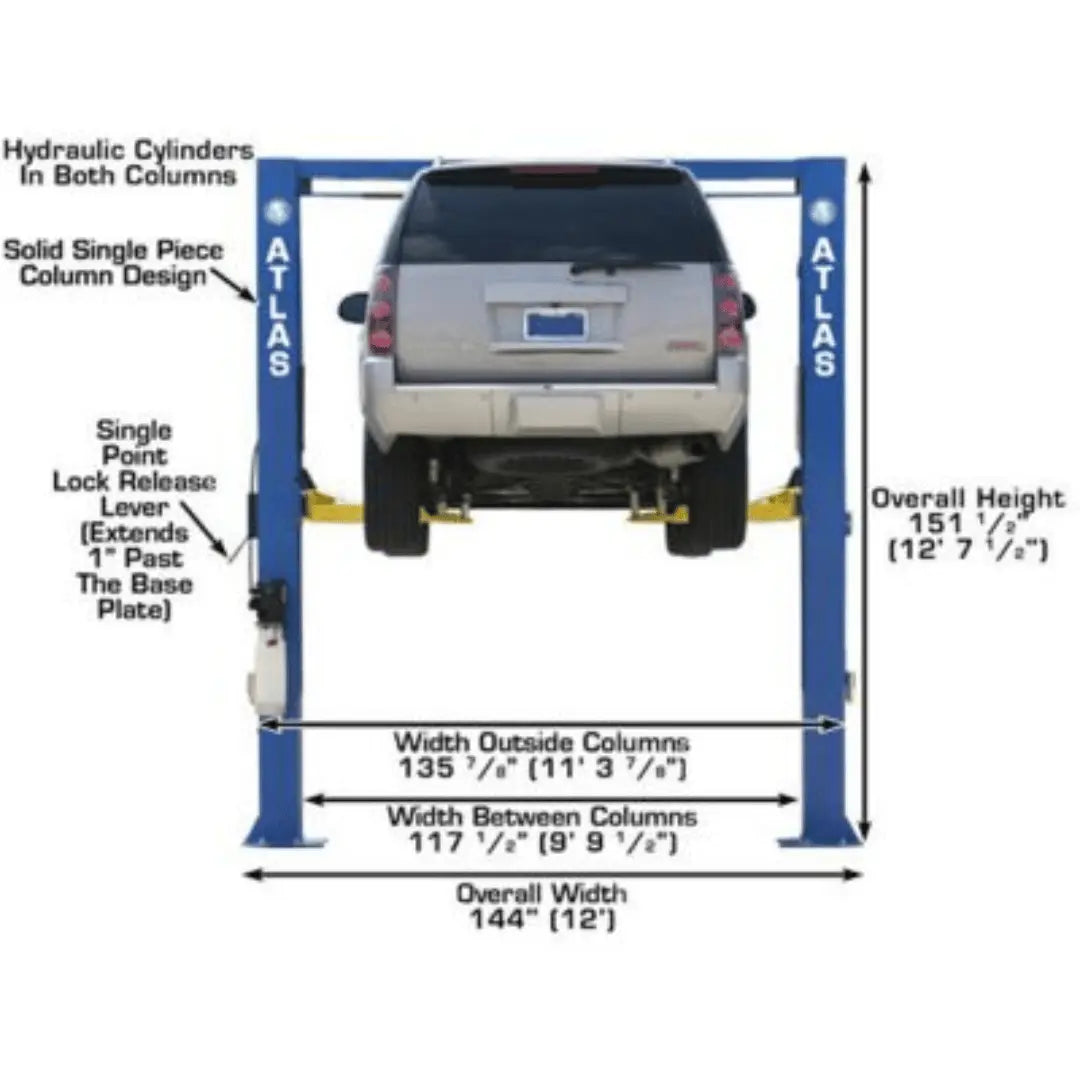 Atlas OHX10000X Commercial Grade Extra Tall 10,000 lb. Capacity 2-Post Lift