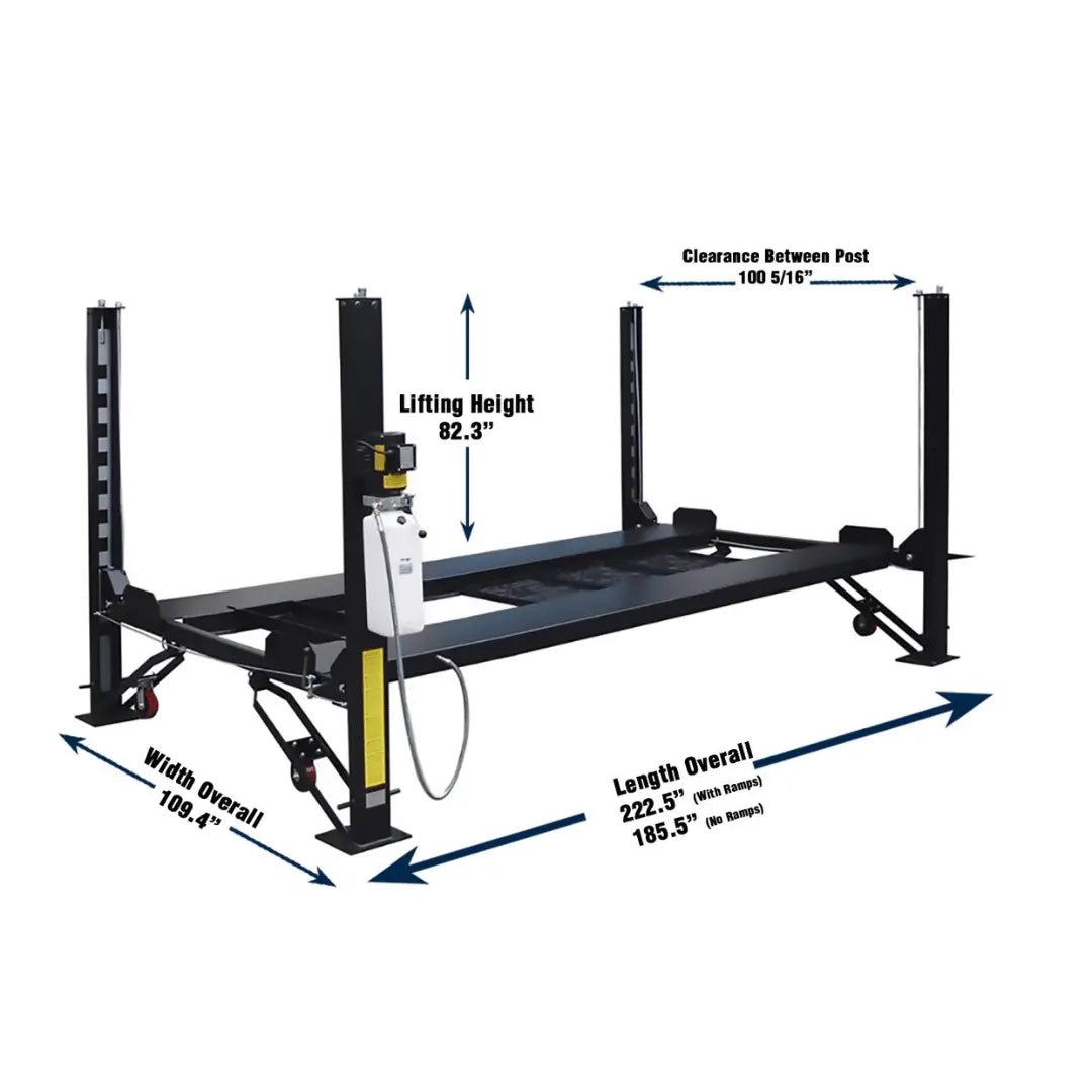 Valor VP8K-DX-XLT 8,000 lb 4 Post Deluxe Storage Lift