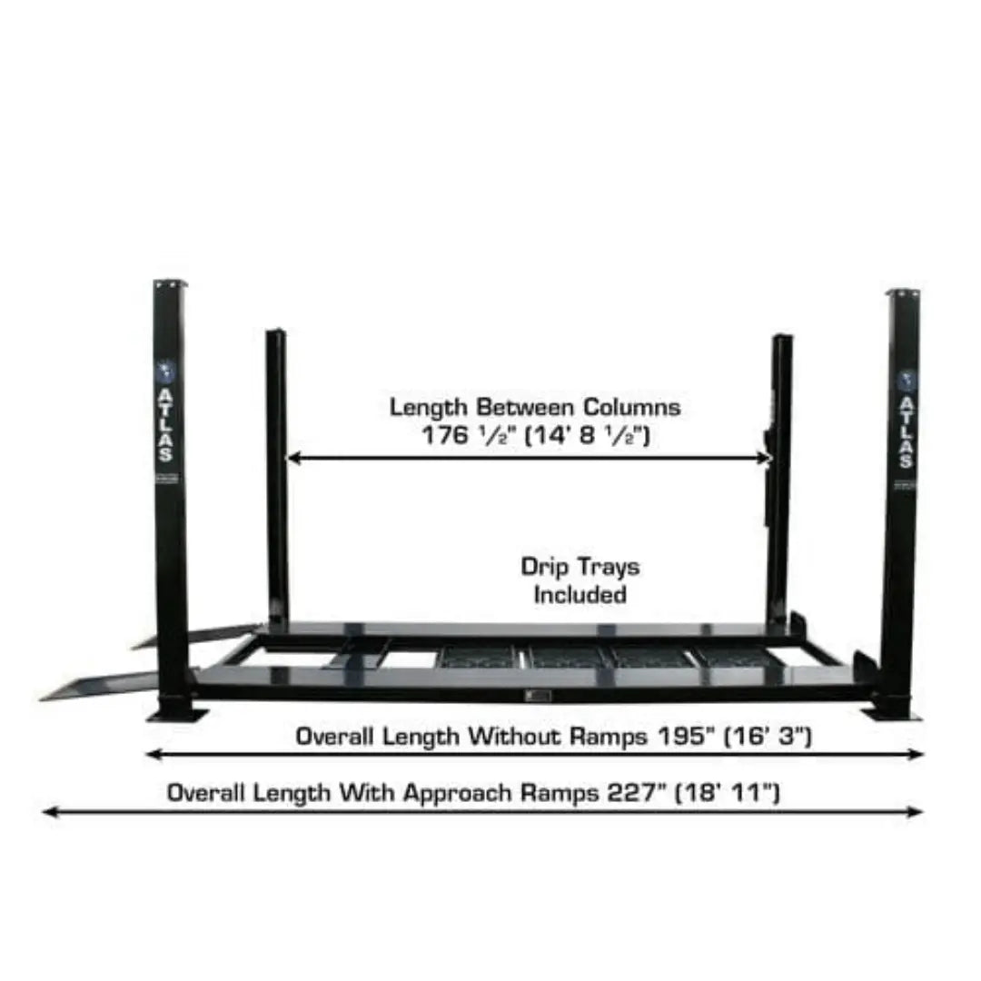 Atlas Garage PRO8000EXT-L 4 Post Lift + RJ35 Sliding Jack Combo