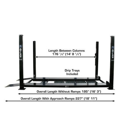 Atlas Garage PRO8000EXT-L 4 Post Lift + RJ35 Sliding Jack Combo