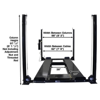 Atlas Garage PRO8000EXT-L 4 Post Lift + RJ35 Sliding Jack Combo