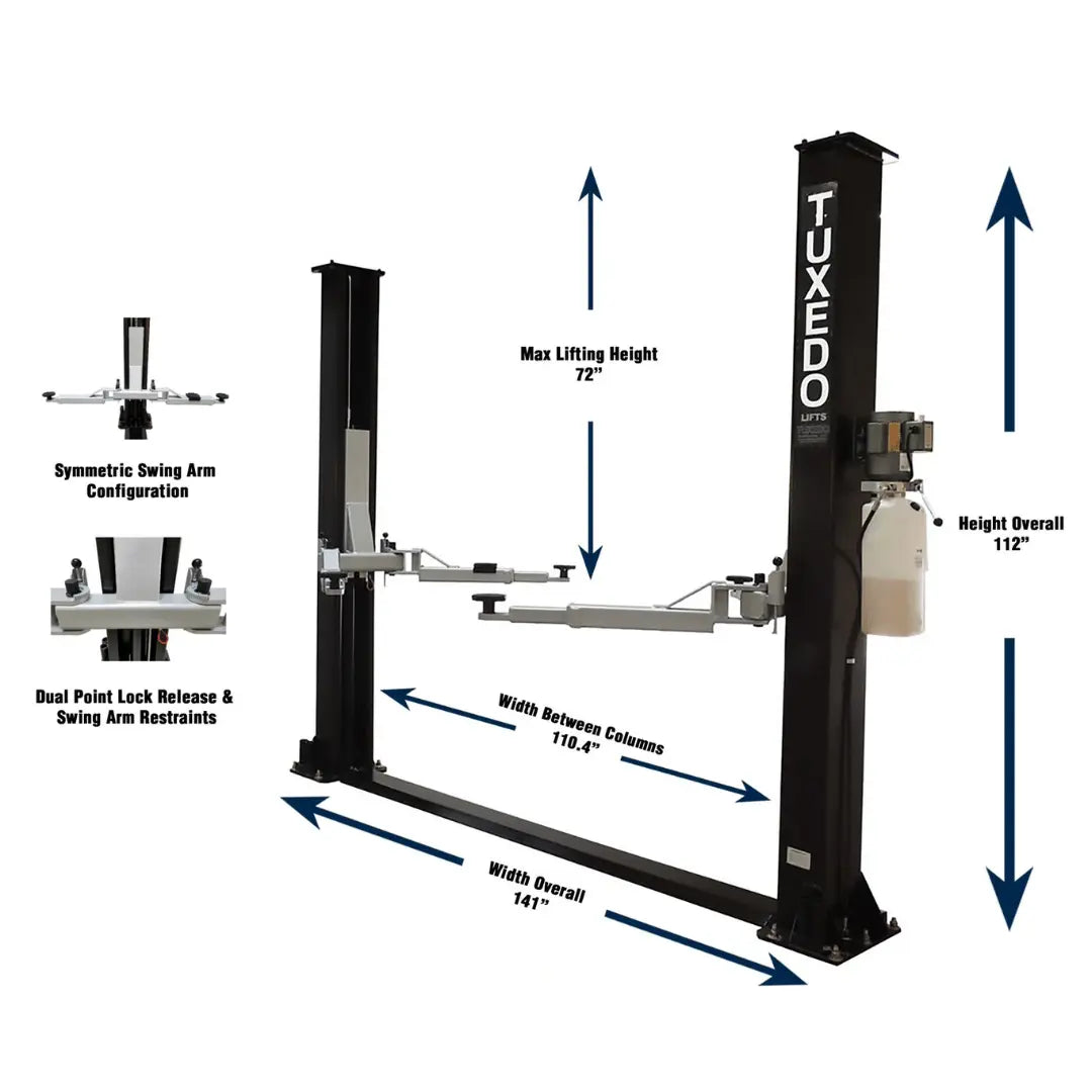 Valor - VP9KF-TUX 9,000 lb 2 Post Floor Plate - Symmetric