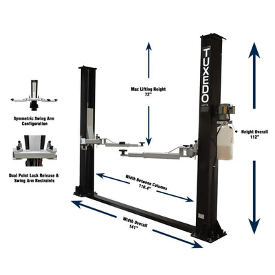 Valor - VP9KF-TUX 9,000 lb 2 Post Floor Plate - Symmetric
