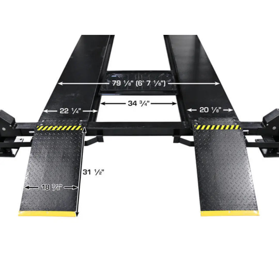 Atlas ALI Certified APEX9 4-Post Lift + RJ6 Rolling Bridge Jack Combo