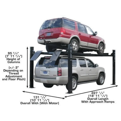 Atlas Garage Extra Tall/Extra Wide Portable Lift | Heavy Duty 4-Post Lift