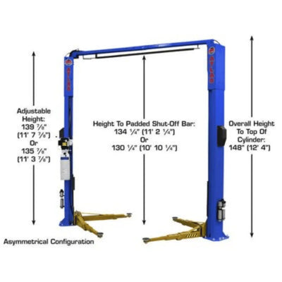 Atlas Platinum PVL10 ALI Certified Commercial Overhead 10,000 lb. Capacity 2 Post Car Lift