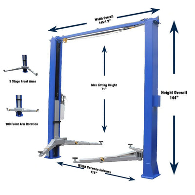 Valor VP11KC-DX 11,000 lb 2 Post Clear Floor