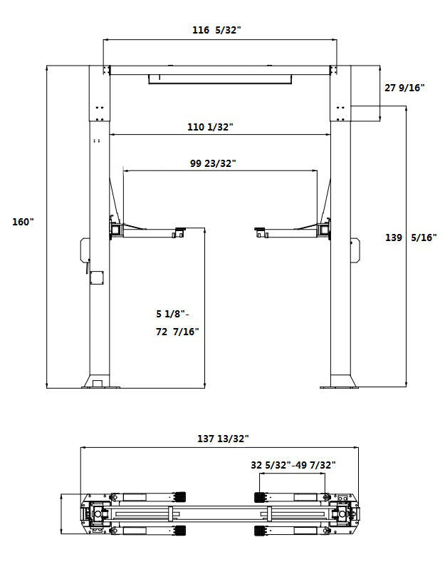 APlusLift 12,000LB 2-Post Overhead Single Release Direct Drive Car Lift with 3 Year Warranty - HW-12HD