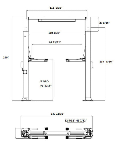 APlusLift 12,000LB 2-Post Overhead Single Release Direct Drive Car Lift with 3 Year Warranty - HW-12HD