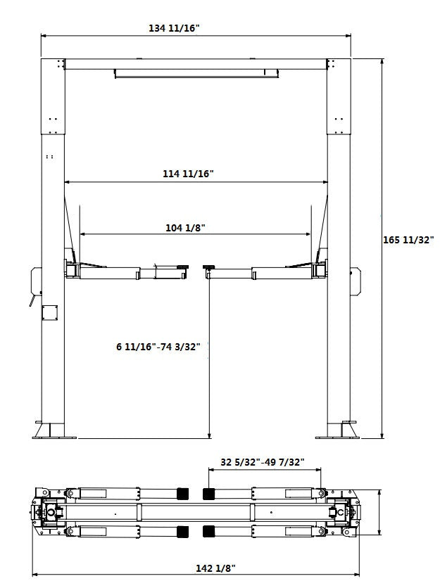 APlusLift 14000LB 2-Post Overhead Single Release Direct Drive Car Lift with A 3-Year Warranty - AP-14SR