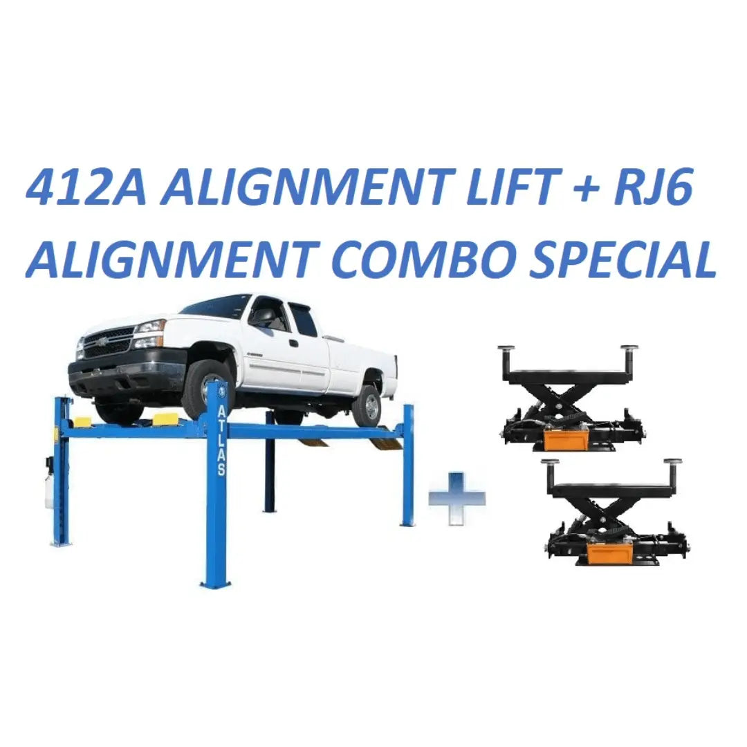 Atlas ATTD-412A Alignment Lift + RJ6 Rolling Jacks Combo