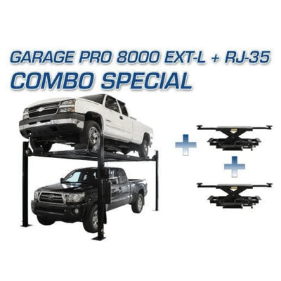 Atlas Garage PRO8000EXT-L 4 Post Lift + RJ35 Sliding Jack Combo