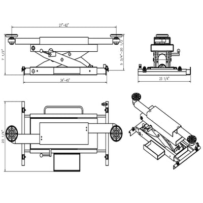 APlusLift ARJ-60 6000LB Air Operated Rolling Jack