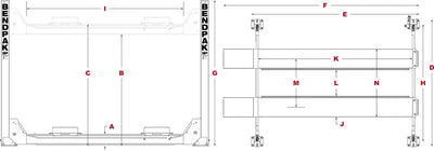 BendPak HDS-14X 14,000 lb. 4 Post Lift - Extended Runways