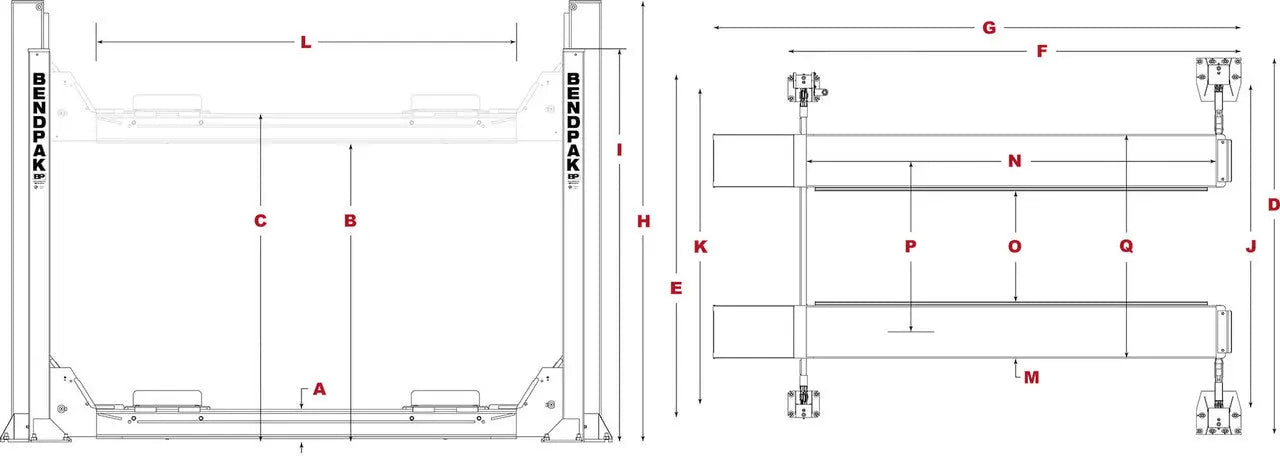 BendPak HDSO14AX 14,000 lb. 4 Post Open Front Alignment Lift
