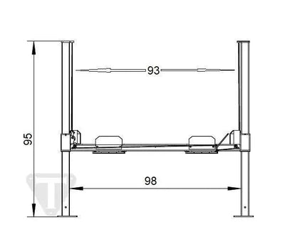 Triumph NOS-9 9,000 lb. 4 Post Lift