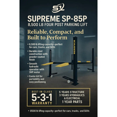 Supreme SP-85P 8,500 lb 4 Post Parking Lift